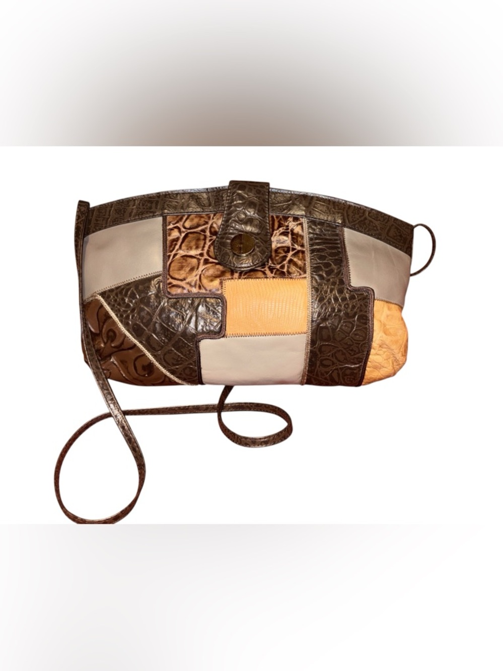 80s Patch-Work Dead-Stock Vintage Leather Cross-Body Bag